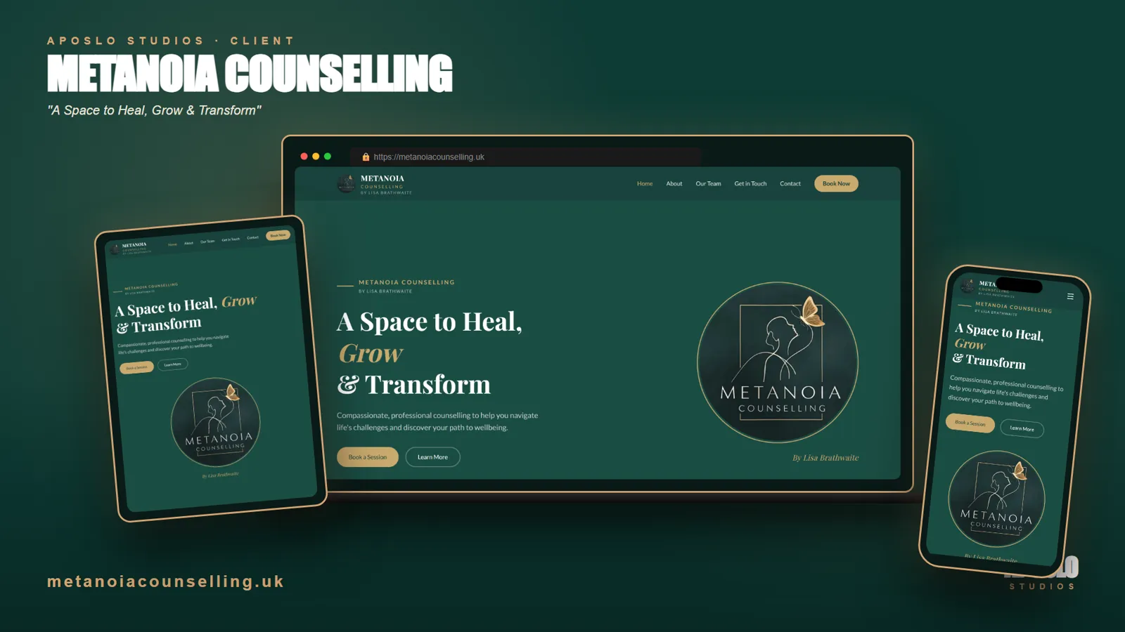 Metanoia Counselling device mockup